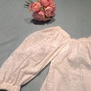 Light and airy white patterned blouse